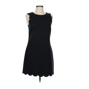 J. Crew black scalloped hem sleeveless mini dress
